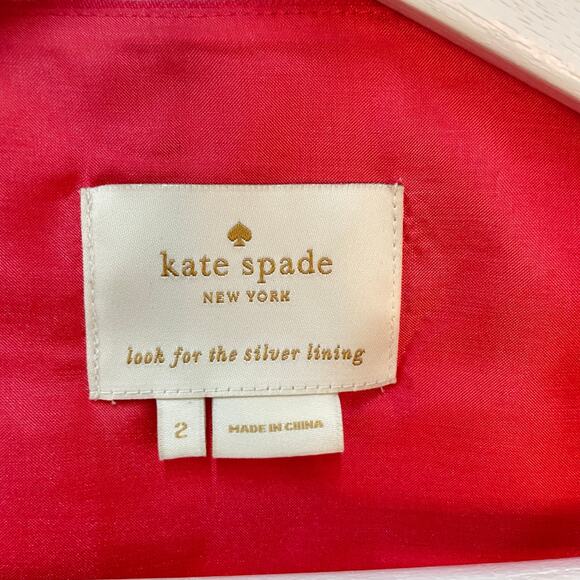 Kate Spade Mina All That Glitters Size 2 Pink Silk Front Bow Mini Sheath Dress - Picture 4 of 10